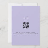 Lavendel violette bloemstukken boog QR code RSVP b Kaart (Achterkant)