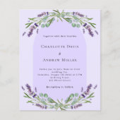 Lavendel violette boog budget bruiloft uitnodiging (Voorkant)