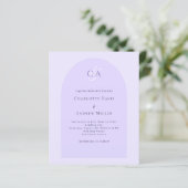 Lavendel violette boog monogram budget bruiloft (Staand voorkant)