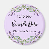 Lavendel violette bruiloft Save the Date magneet (Voorkant)