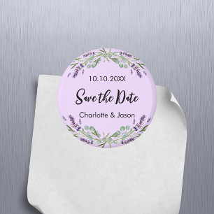 Lavendel violette bruiloft Save the Date magneet