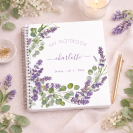 Lavendel violette eucalyptus bloemschrift notitieboek