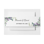 Lavendel violette eucalyptus groen namen bruiloft uitnodigingen wikkel (Voorkant Voorbeeld)