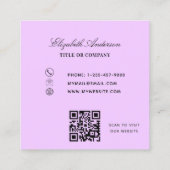 Lavendel violette eucalyptus groen QR-code Vierkante Visitekaartje (Achterkant)