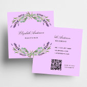 Lavendel violette eucalyptus groen QR-code Vierkante Visitekaartje