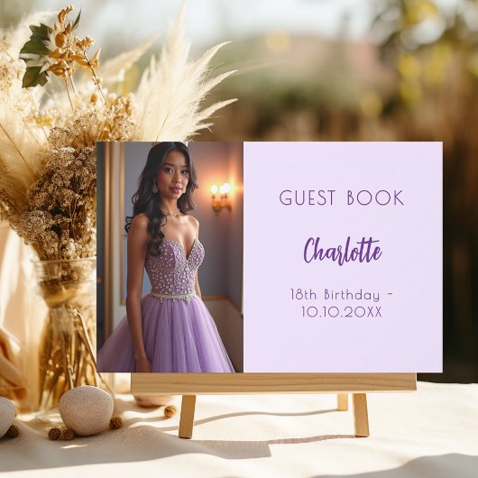Lavendel violette foto verjaardag gastenboek