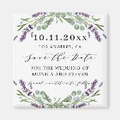 Lavendel violette groen bruiloft opslaan van de da magneet (Voorkant)