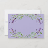 Lavendel violette groen bruiloft reactie RSVP Kaartje (Achterkant)