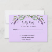 Lavendel violette groen QR bruiloft reactie RSVP (Voorkant)