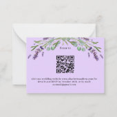 Lavendel violette groen QR bruiloft reactie RSVP Notitiekaartje (Achterkant)