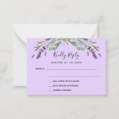 Lavendel violette groen QR bruiloft reactie RSVP Notitiekaartje (Voorkant)