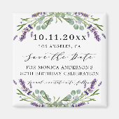 Lavendel violette groen verjaardag opslaan de datu magneet (Voorkant)