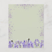 Lavendel violette groene bloemenbruiloft uitnodigi (Achterkant)