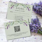 Lavendel violette groene QR bruiloft reactie RSVP