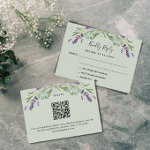 Lavendel violette groene QR bruiloft reactie RSVP