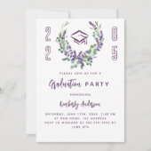 Lavendel violette klasse 2025 luxe Graduation Part Kaart (Voorkant)
