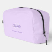 Lavendel violette monogram initialen naam toilettasje (Rechterhoek)