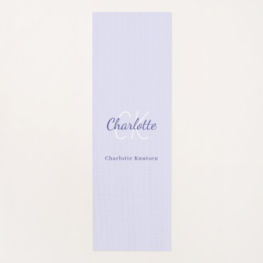 Lavendel violette monogram initialen naam yogamat (Voorkant)