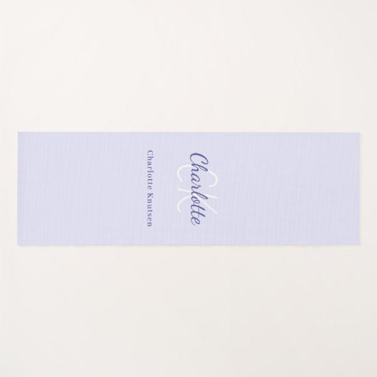 Lavendel violette monogram initialen naam yogamat (Voorkant (horizontaal))