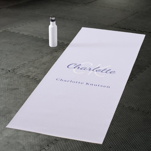 Lavendel violette monogram initialen naam yogamat