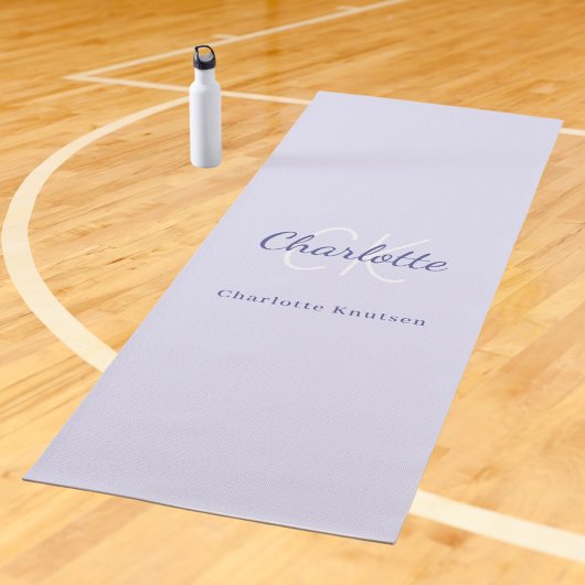 Lavendel violette monogram initialen naam yogamat
