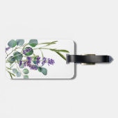 Lavendel viooltje bloemen eucalyptus bagagelabel (Achterkant horizontaal)