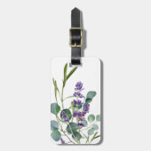 Lavendel viooltjesbloemen eucalyptus bagagelabel (Voorkant verticaal)