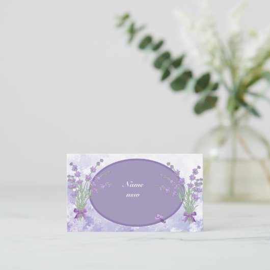 Lavendel visitenkarte visitekaartje (Staand voorkant)