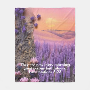 Lavendel vliesdeken Klaagliederen 3:23 Fleece Deken