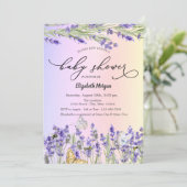 Lavendel Vlinder Baby Shower Kaart (Staand voorkant)