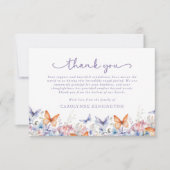 Lavendel vlinder bloemige sympathie dank u bedankkaart (Voorkant)