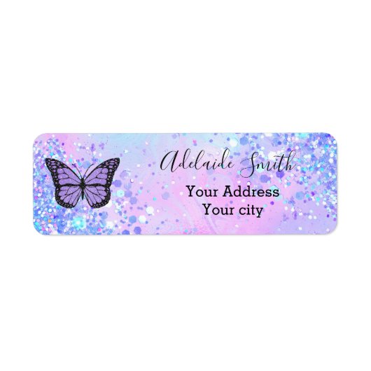 lavendel vlinder  etiket (Voorkant)