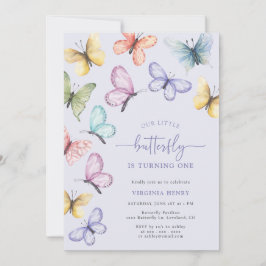 Lavendel vlinder verjaardag kaart