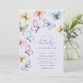 Lavendel vlinder verjaardag kaart (Staand voorkant)