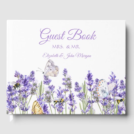 Lavendel Vlinders Botanisch Gastenboek (Voorkant)