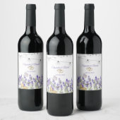 Lavendel Vlinders Botanisch Wijn Etiket (Flessen)