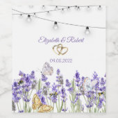 Lavendel Vlinders Botanisch Wijn Etiket (Enkel label)