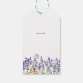 Lavendel Vlinders Botanische Baby Shower Cadeaulabel (Achterkant)