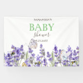 Lavendel Vlinders Botanische Baby Shower Spandoek (Horizontaal)