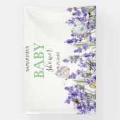 Lavendel Vlinders Botanische Baby Shower Spandoek (Verticaal)
