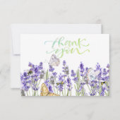 Lavendel Vlinders Botanische Dankkaart Bedankkaart (Voorkant)