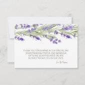 Lavendel Vlinders Botanische Dankkaart Bedankkaart (Achterkant)