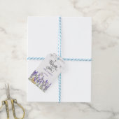 Lavendel Vlinders Botanische Slingerlichtjes Cadeaulabel (Met Touw)