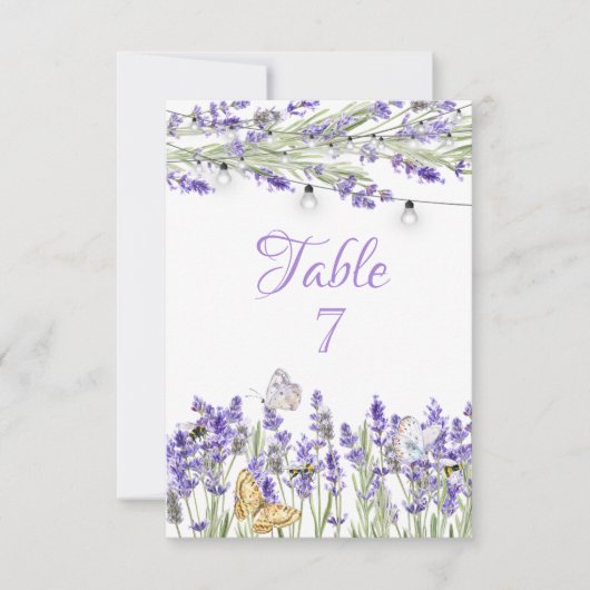 Lavendel Vlindertjes Botanische Slingerlichtjes Kaart (Voorkant)