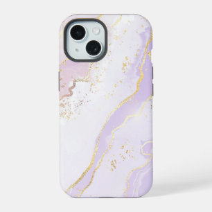 Lavendel Vloeibare Marmer iPhone 15 Case