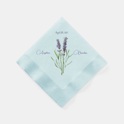  lavendel voor bruiloft gepersonaliseerd servet (Hoek)