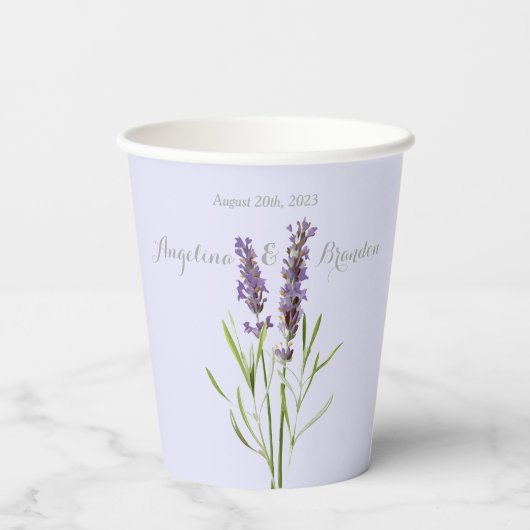  lavendel voor bruiloft nr. 2 papieren bekers (Achterkant)