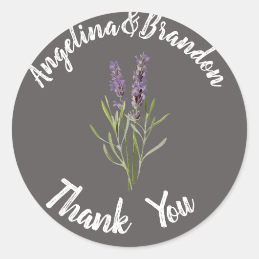  Lavendel voor bruiloften - Bedankt no2 Ronde Sticker (Voorkant)