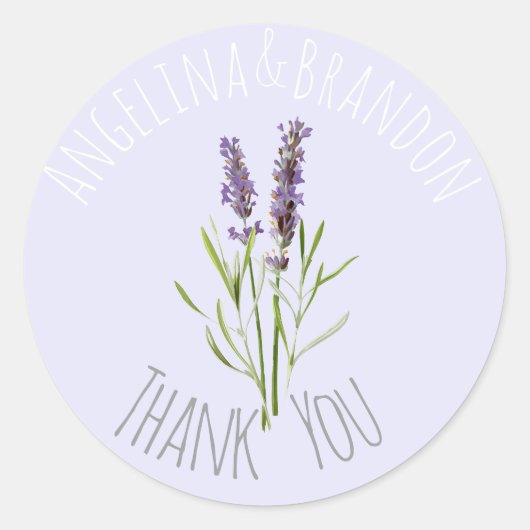 Lavendel voor bruiloften - Dank u Ronde Sticker (Voorkant)