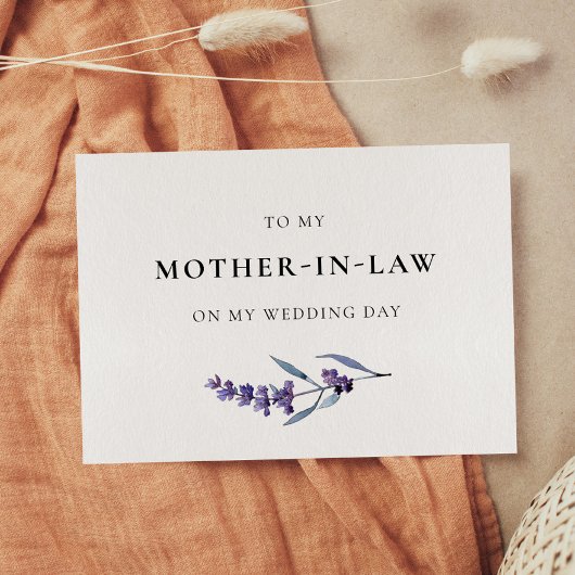 Lavendel voor mijn moeder in de wet trouwdag Kaart